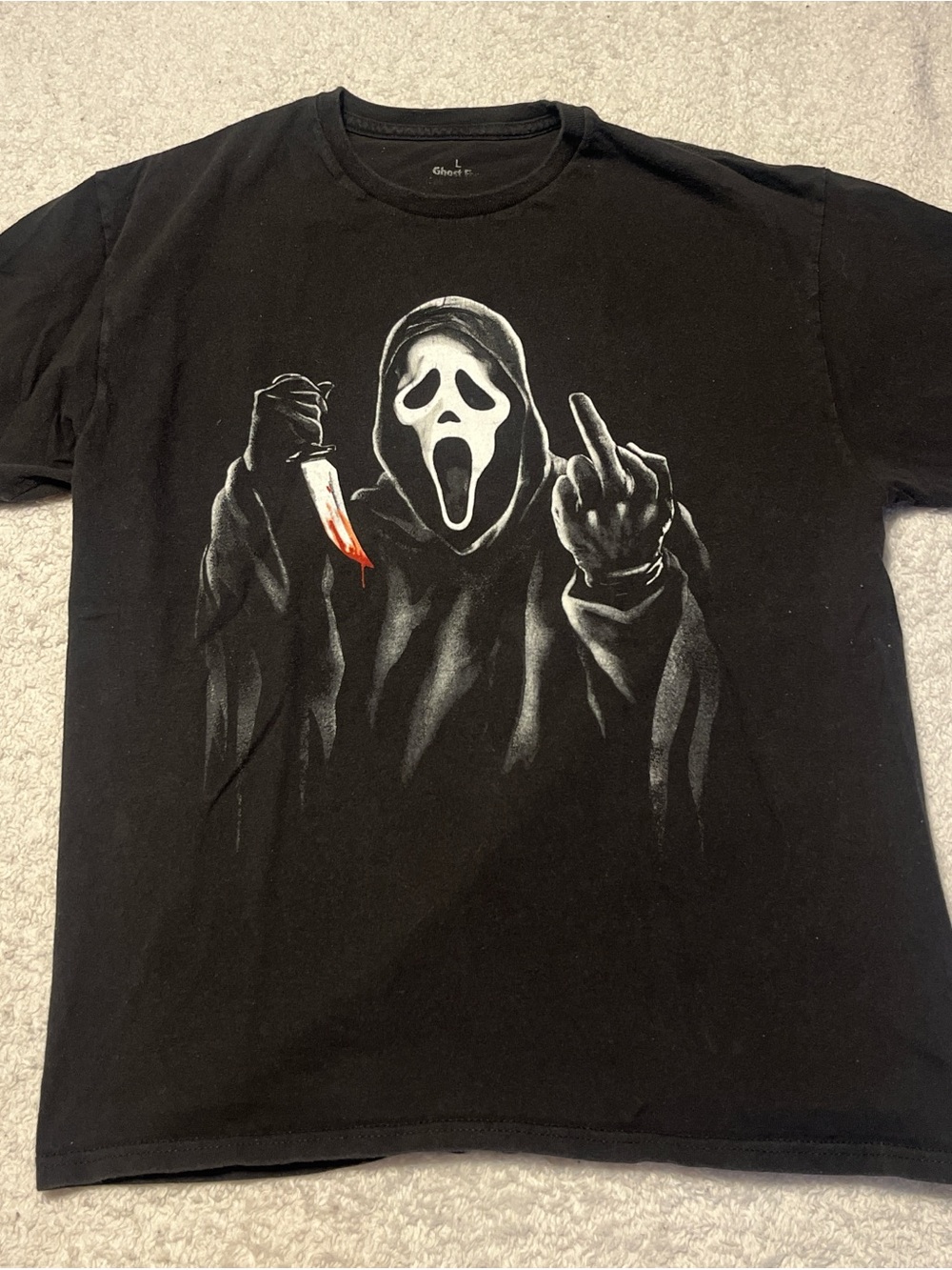 Black Graphic Scream Ghostface Mask Short-Sleeve Tee